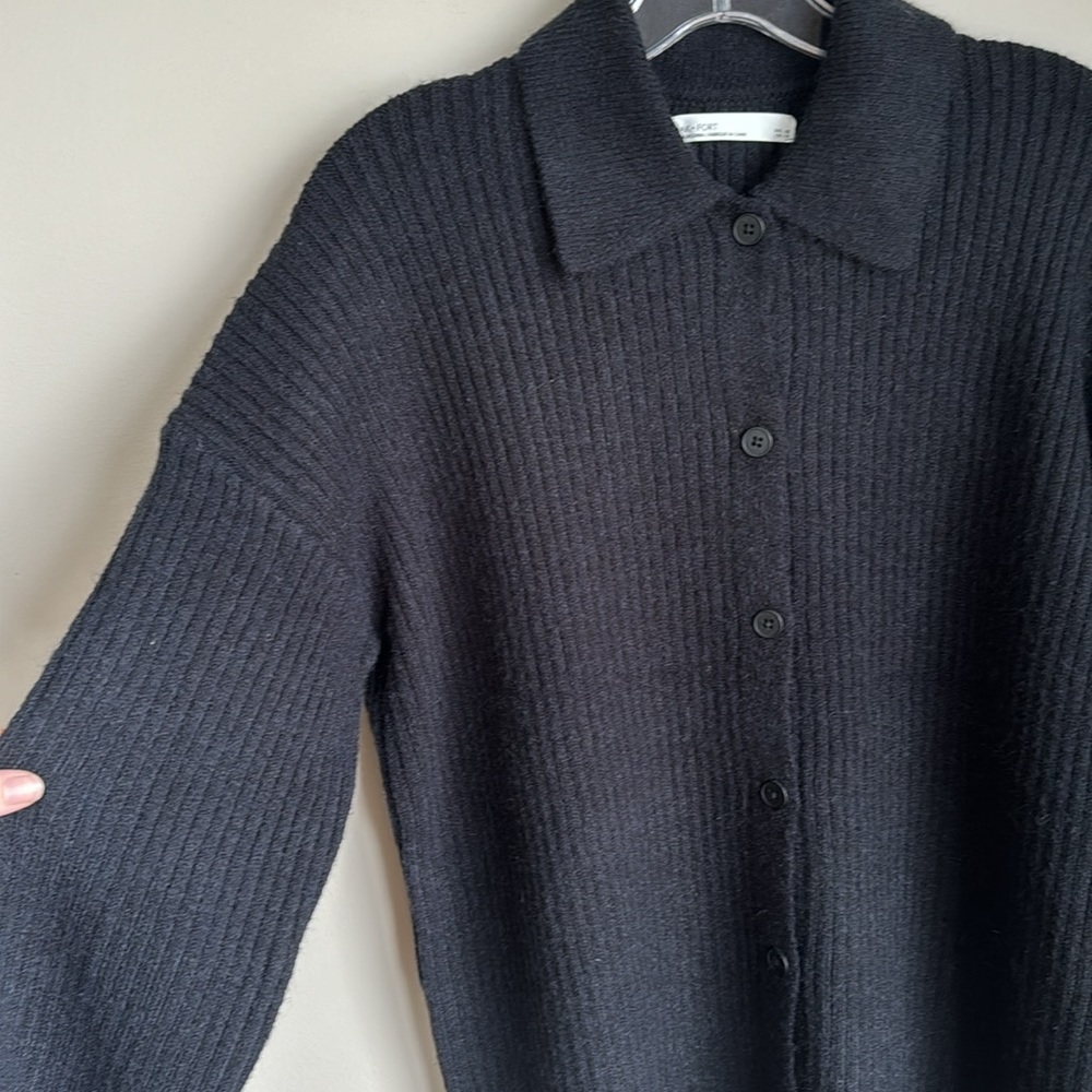 OAK + FORT Beige Ribbed Button-Up Cardigan - Picture 12 of 12